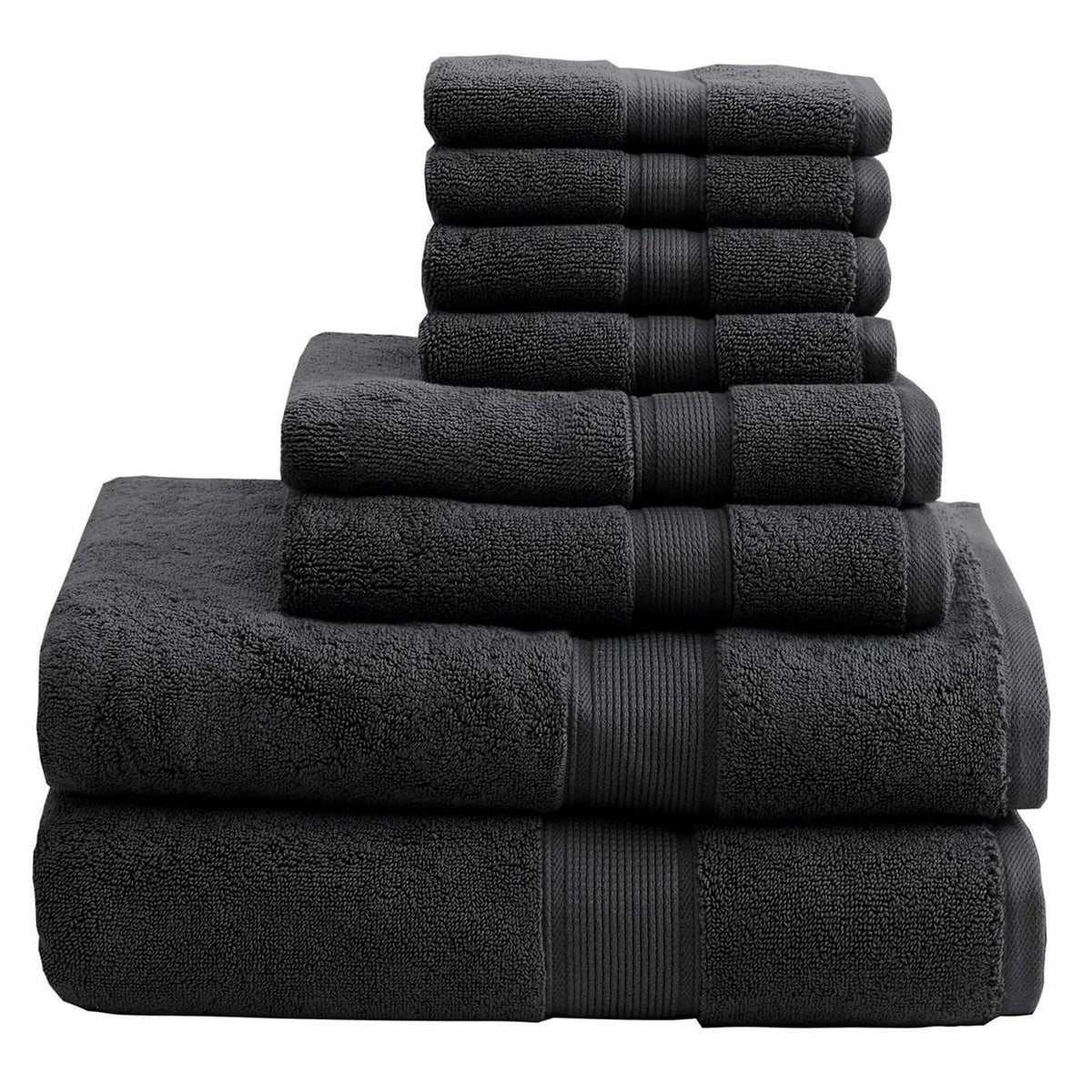 Madison Park 800GSM 100% Cotton Bathroom Bath Towel Set of 8, Cream