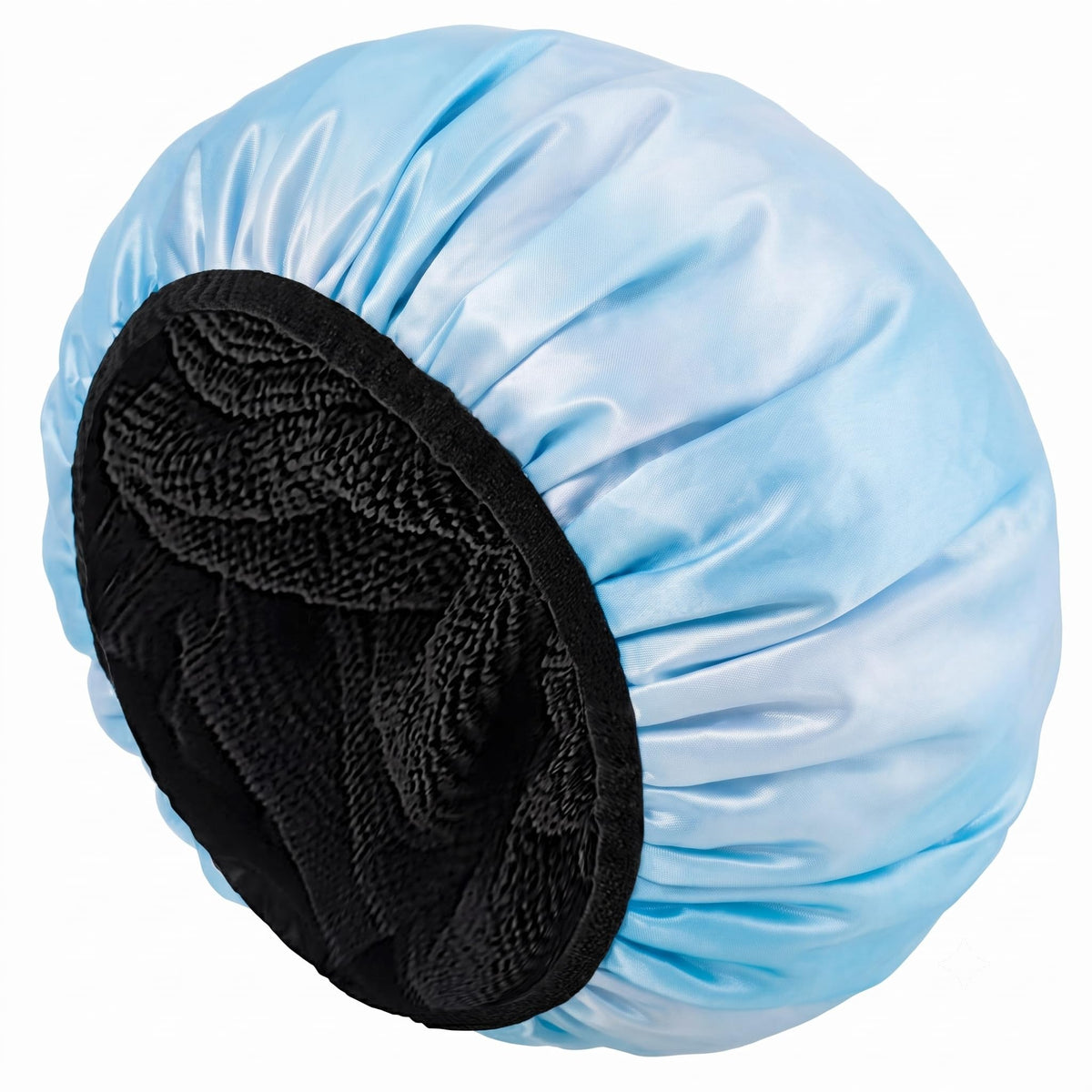 Aquior Shower Cap,Terry Lined Shower Cap for Women Reusable, Triple Layer Waterproof Bath Cap, Extra Large for Women Long Hair(Black)
