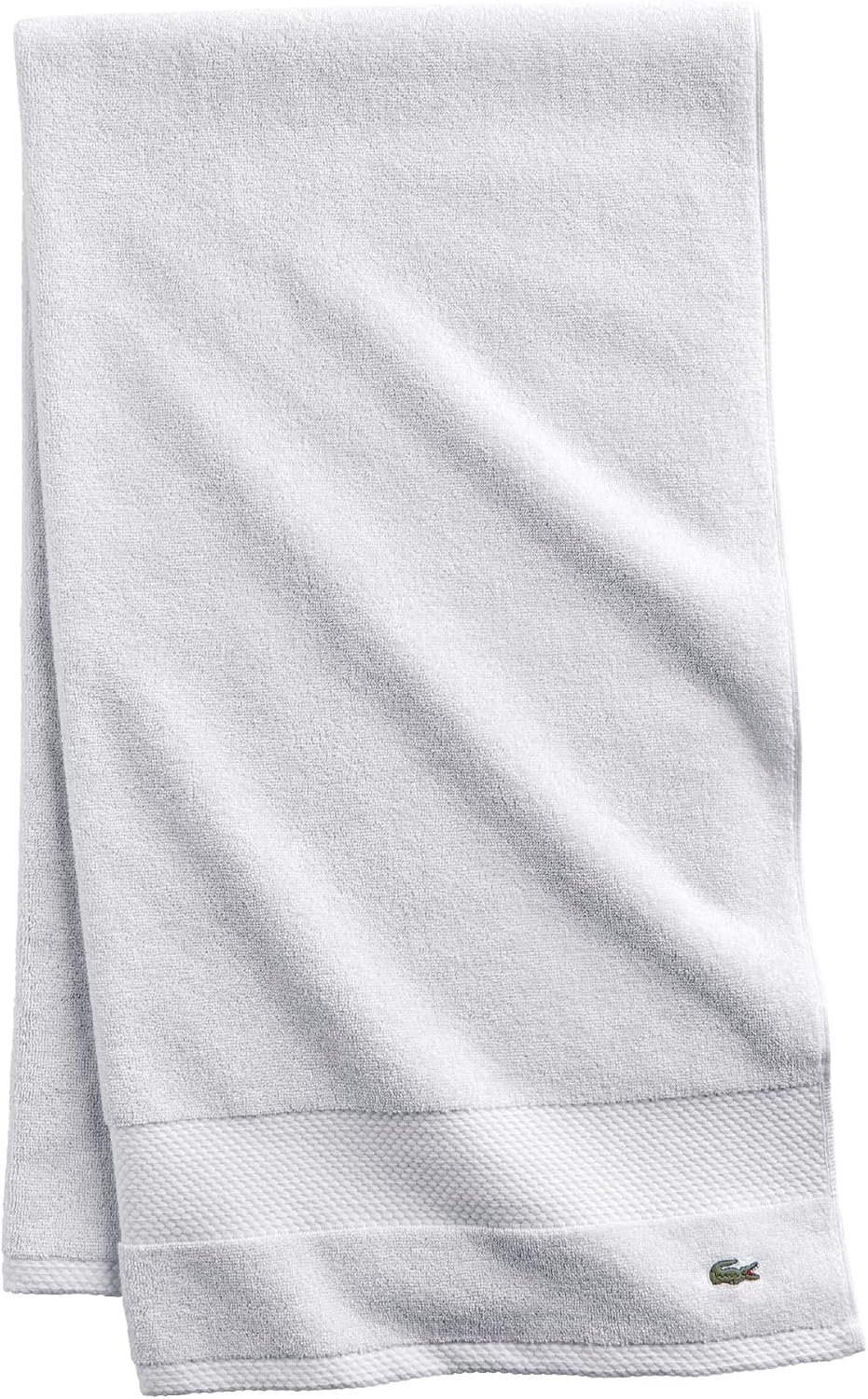 Lacoste Heritage 100% Supima Cotton Bath Towel 30" x 54", White