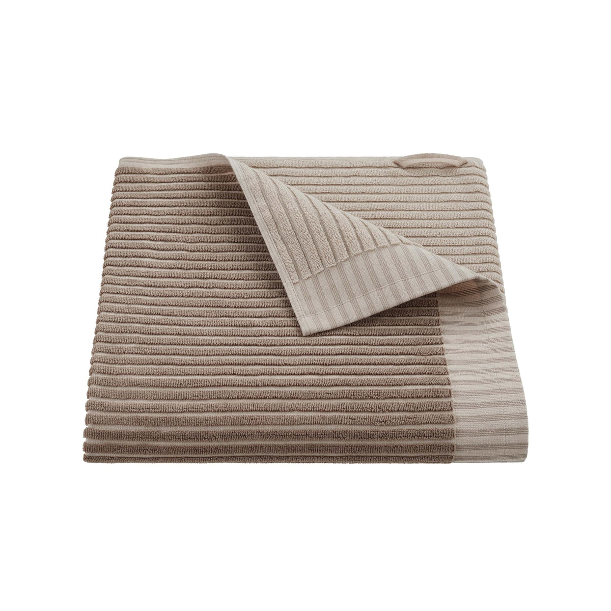 Martex Restore Sculpted Stripe Bath Towel – Soft, Absorbent, Moisture-Wicking and Quick to Dry – Lightweight for Everyday Use – Comfortable Feel with Convenient Loop for Hanging – 30" x 56" – Tan