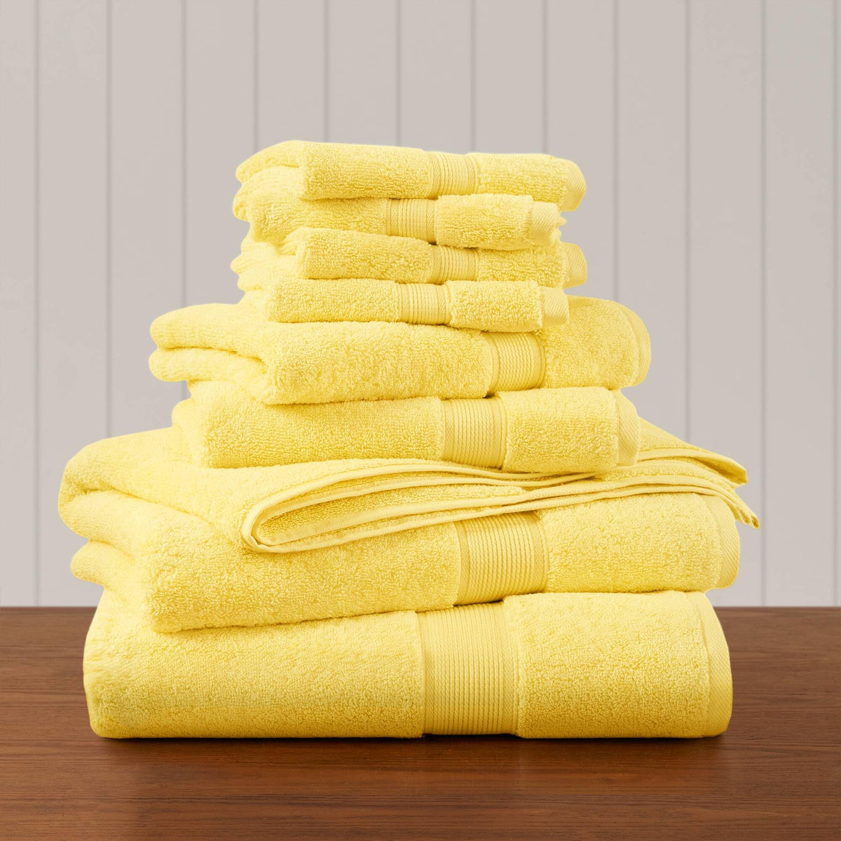 Madison Park 800GSM 100% Cotton Bathroom Bath Towel Set of 8, Cream
