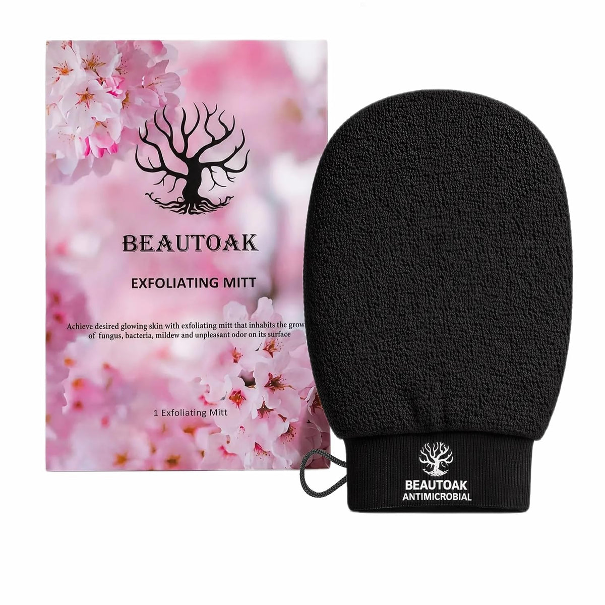Antimicrobial Korean Exfoliating Mitt for Shower with Smell Protection - Exfoliating Glove Body Scrubber - Skin Exfoliator & Dead Skin Remover for body (1 Pack)