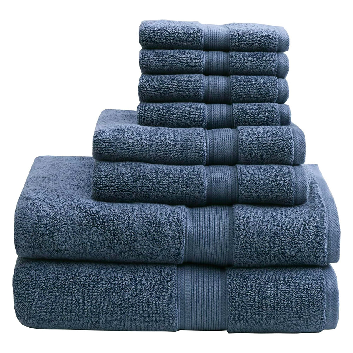Madison Park 800GSM 100% Cotton Bathroom Bath Towel Set of 8, Cream