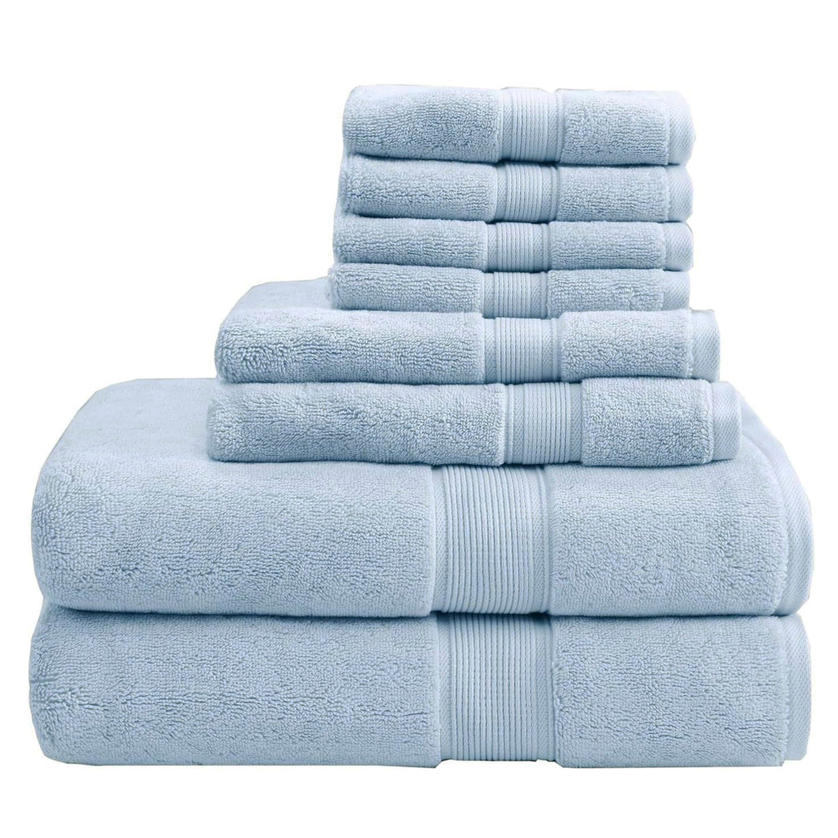 Madison Park 800GSM 100% Cotton Bathroom Bath Towel Set of 8, Cream