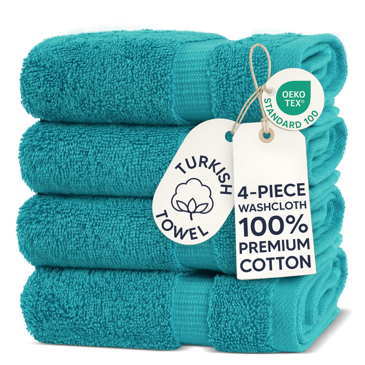 Chakir Turkish Linens 100% Cotton 4-Pack Bath Towels 27x54, Gray