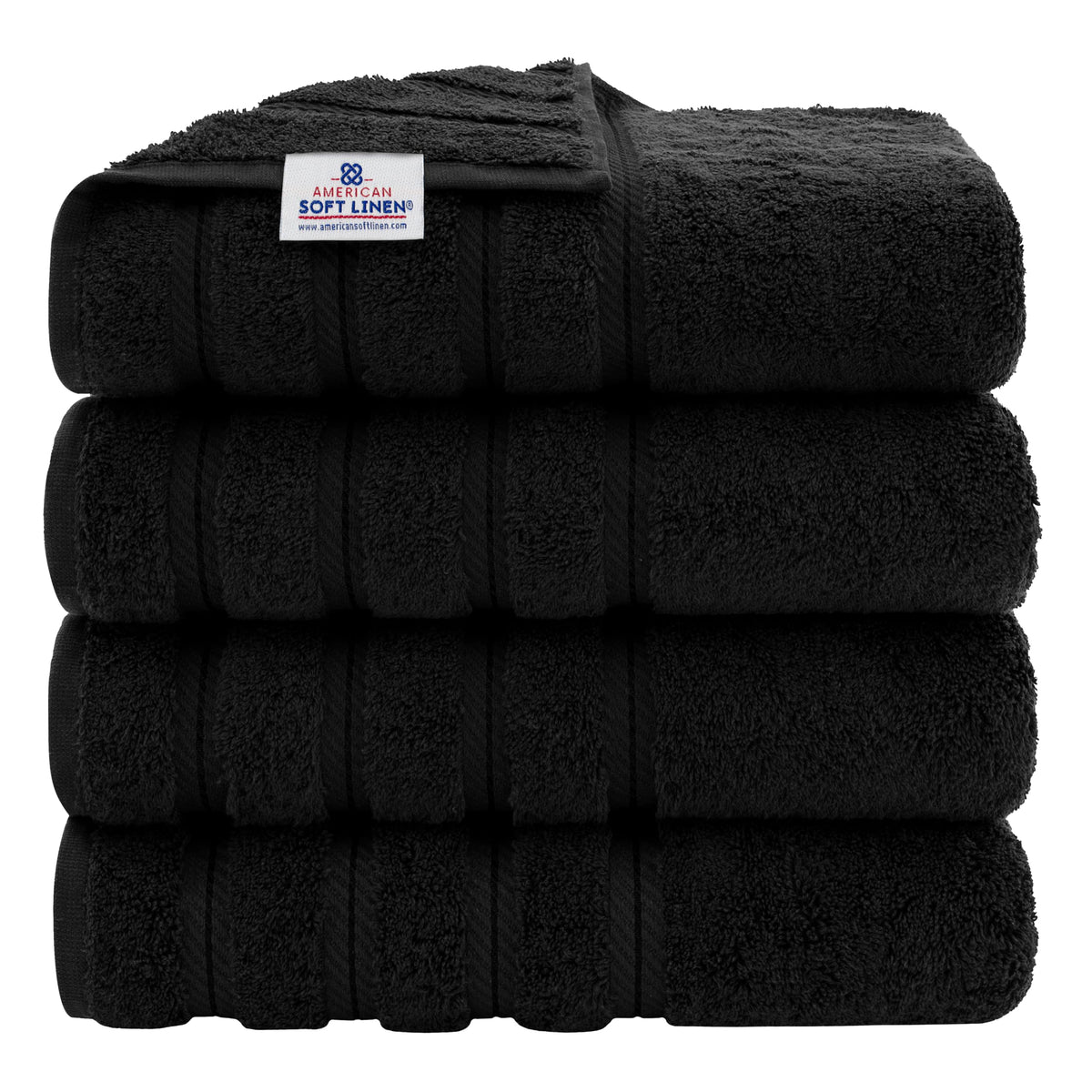American Soft Linen 100% Cotton Luxury Turkish Towels, 4 PC Bath Towel Set