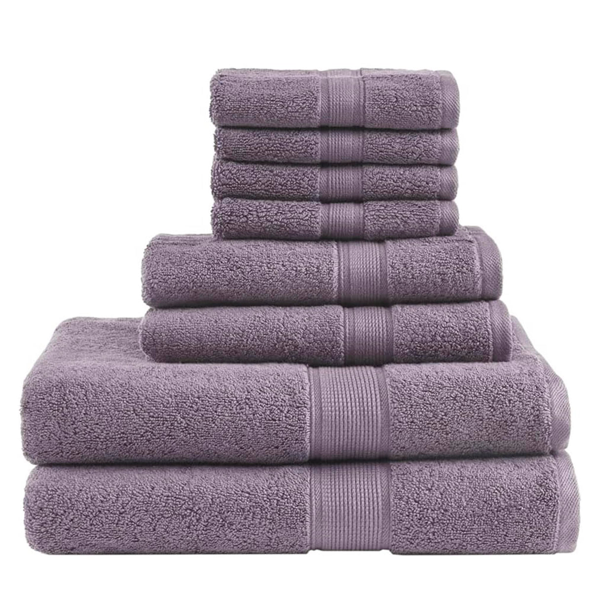 Madison Park 800GSM 100% Cotton Bathroom Bath Towel Set of 8, Cream