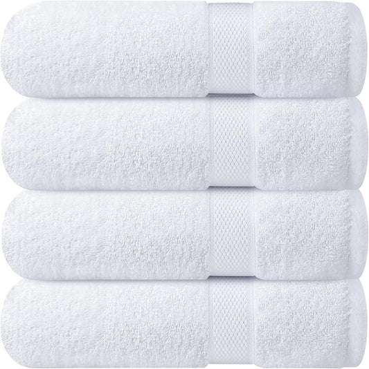 Infinitee Xclusives 100% Ring-Spun Cotton Bath Towels for Bathroom - Pack 4