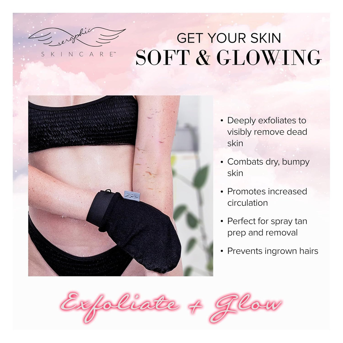 Original Premium Exfoliating Glove for Body 2pc - Body Scrubber Exfoliator