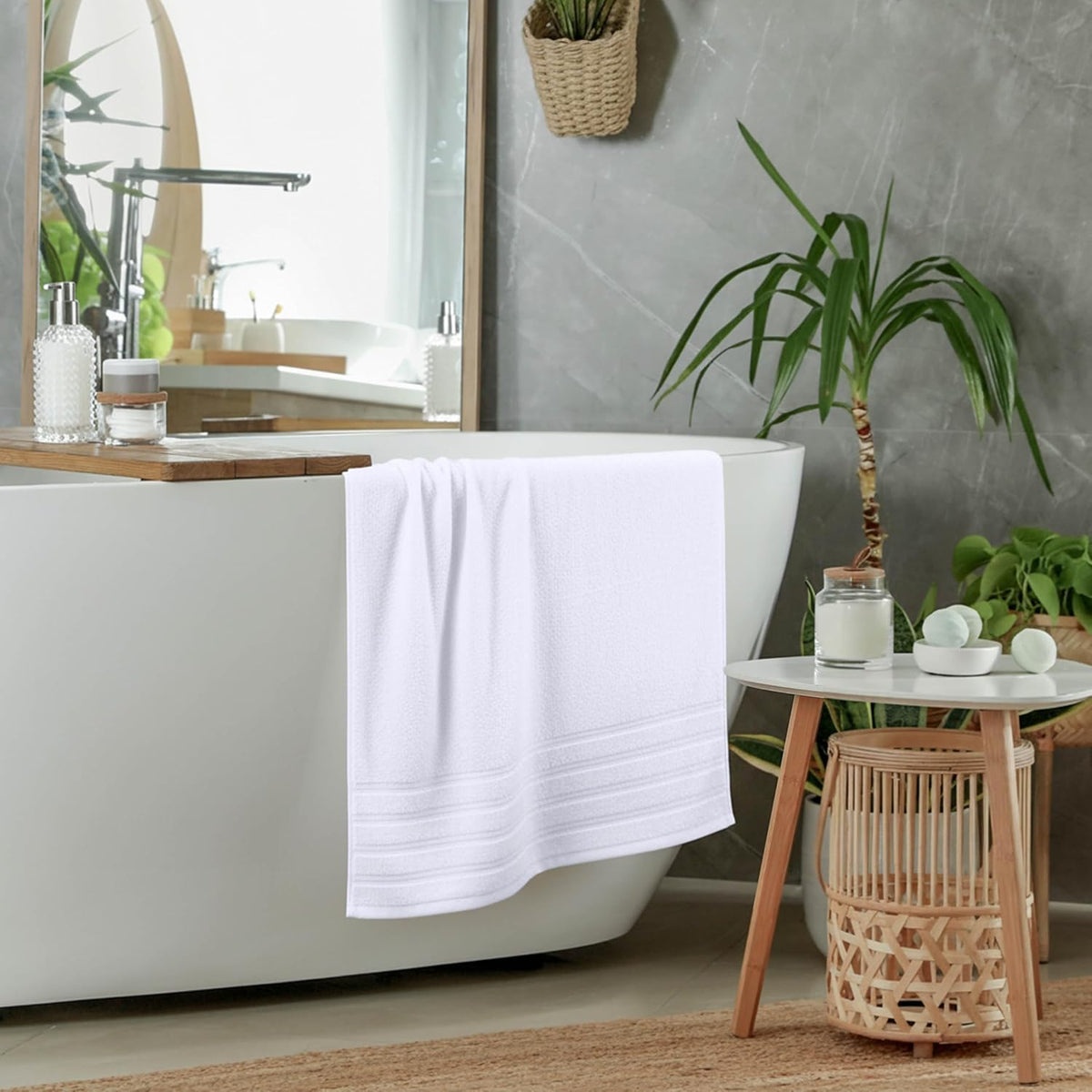 Utopia Towels 4 Pack Premium XL Bath Towels, 30x60 in, Cotton, White