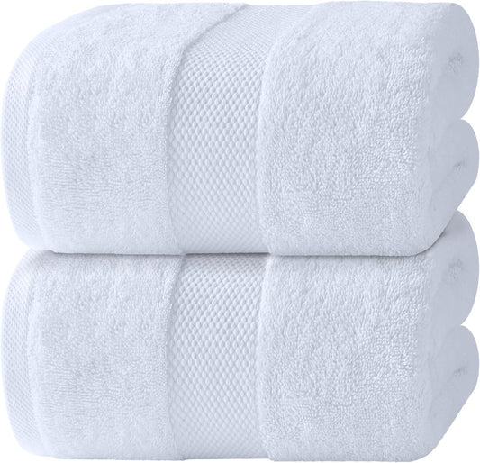 White Classic Luxury White Bath Sheets 2 Pack - Extra Large 35x70, 700 GSM