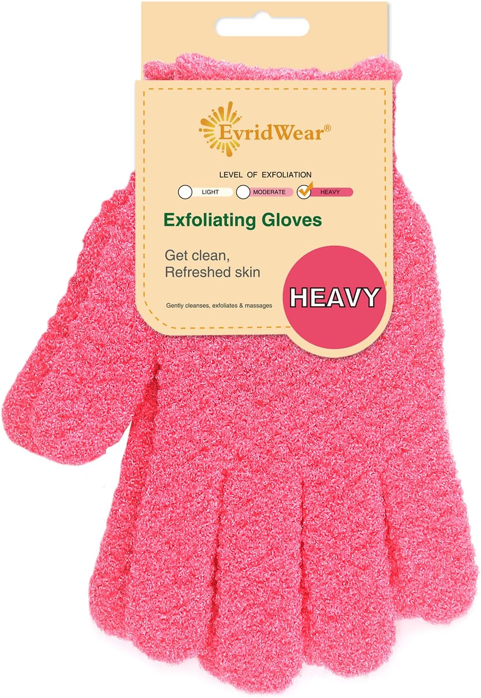 Evridwear Exfoliating Glove for Shower Bath, Body Wash Loofah Gloves Women
