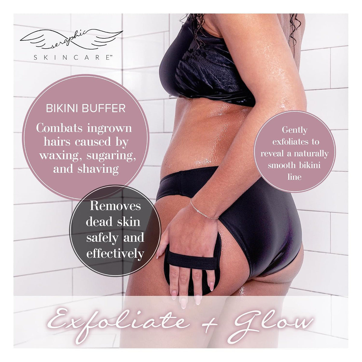 Bikini Buffer Scrub Mitt for Women, Ingrown Hair & Razor Bumps Treatment