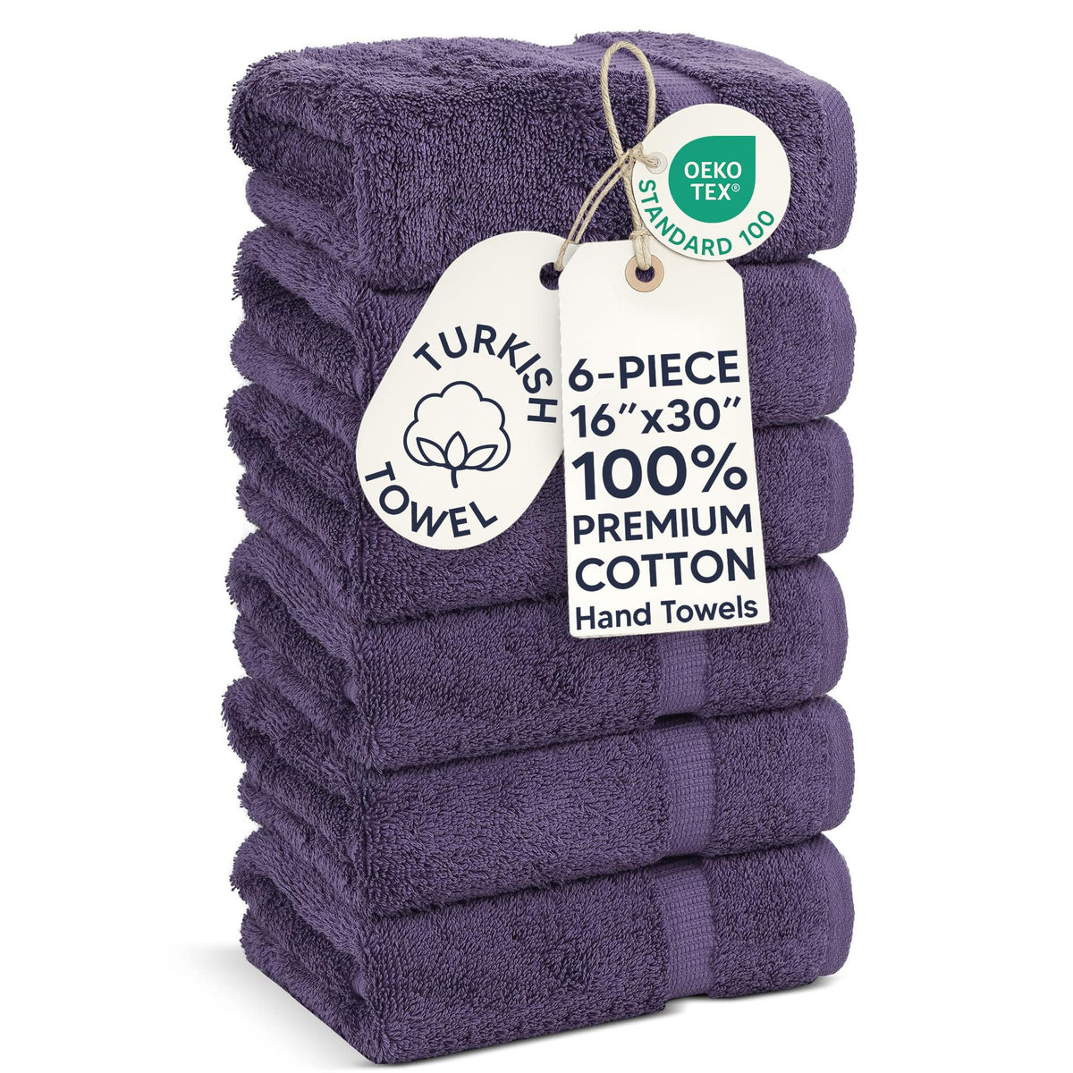 Chakir Turkish Linens 100% Cotton 4-Pack Bath Towels 27x54, Gray