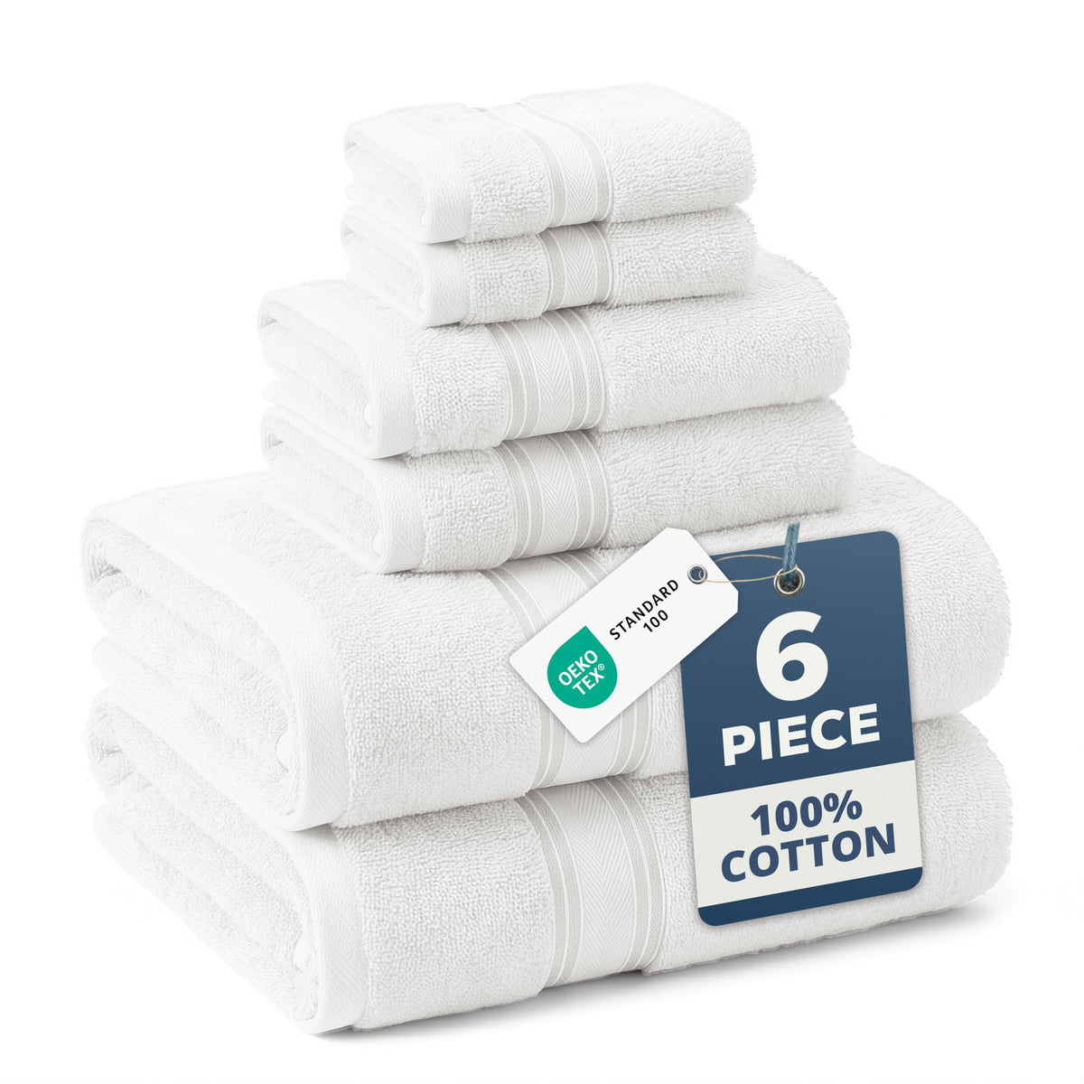 LANE LINEN Bath Towel Set 100% Cotton 18 Piece Soft Absorbent - Grey