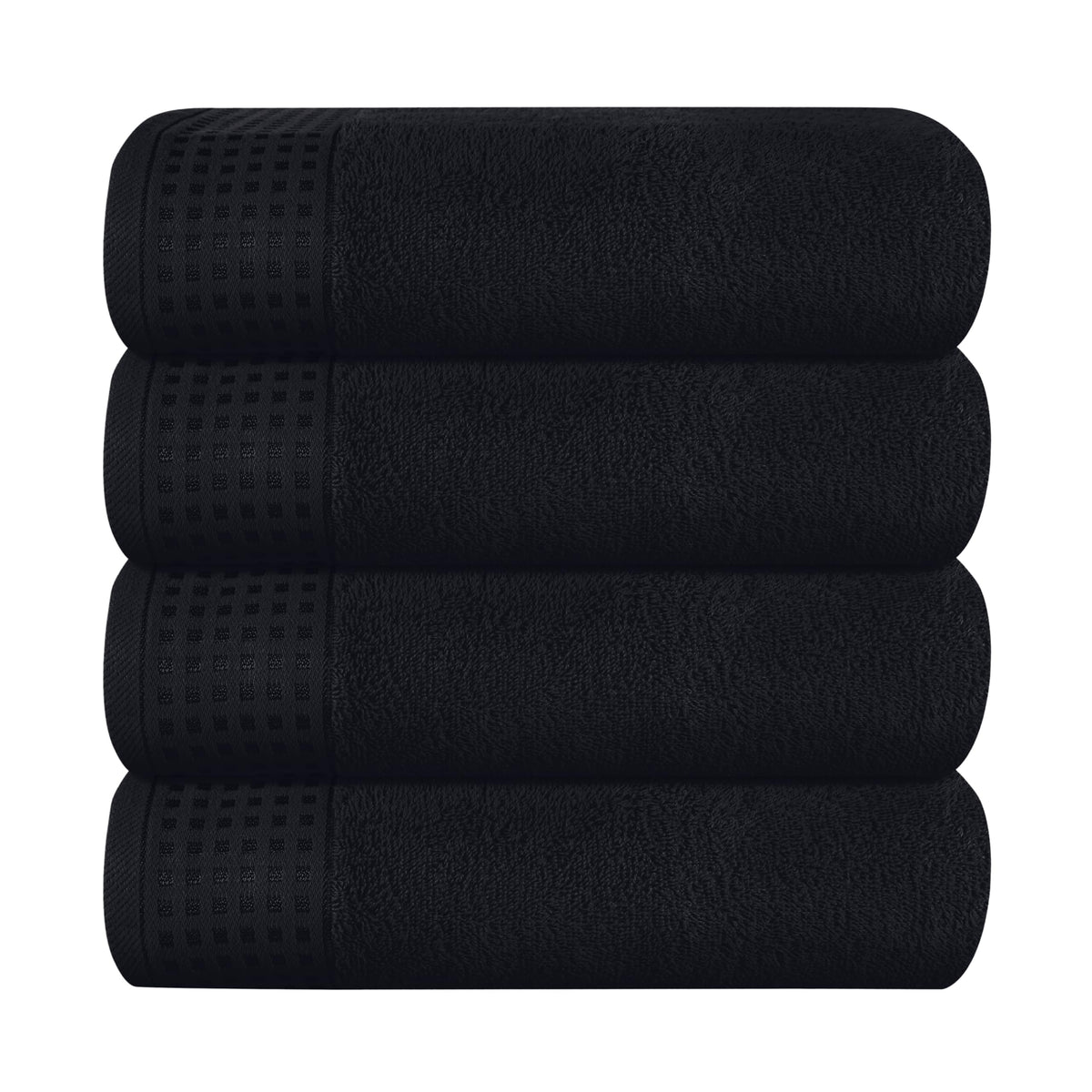 GLAMBURG 100% Cotton 2 Pack Oversized Bath Towel Set 28x55 Inches, Ultra Soft Highly Absorbant Compact Quickdry & Lightweight Large Bath Towels, Ideal for Gym Travel Camp Pool - Black