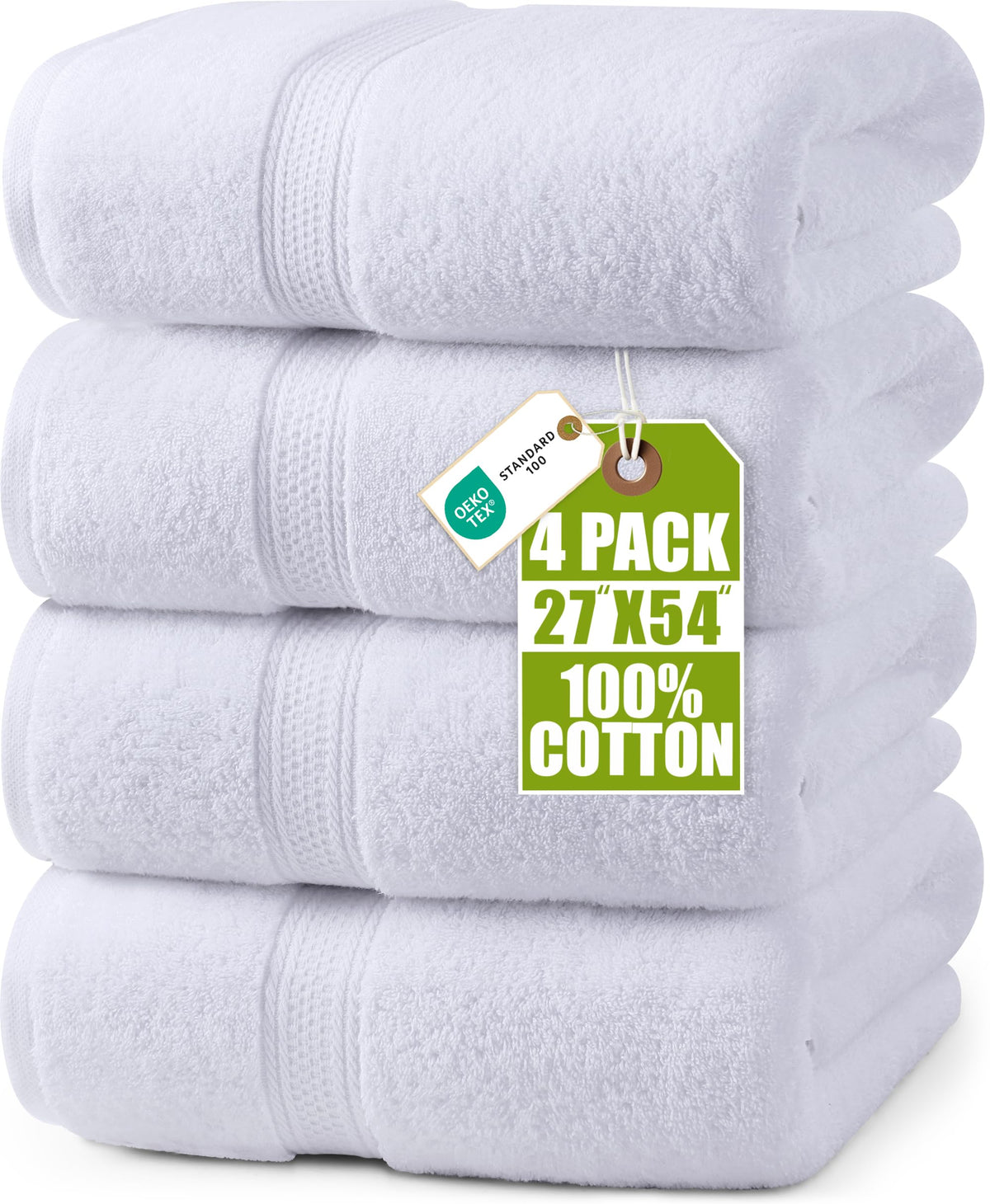 Utopia Towels 4 Pack Premium Bath Towels, 27x54 in, 600 GSM Cotton Black