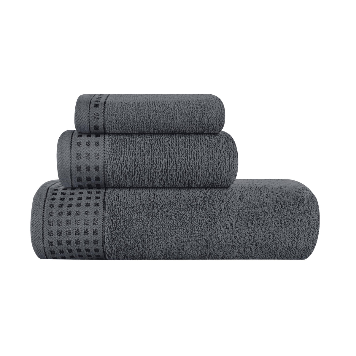 GLAMBURG 100% Cotton 2 Pack Oversized Bath Towel Set 28x55 Inches, Ultra Soft Highly Absorbant Compact Quickdry & Lightweight Large Bath Towels, Ideal for Gym Travel Camp Pool - Black