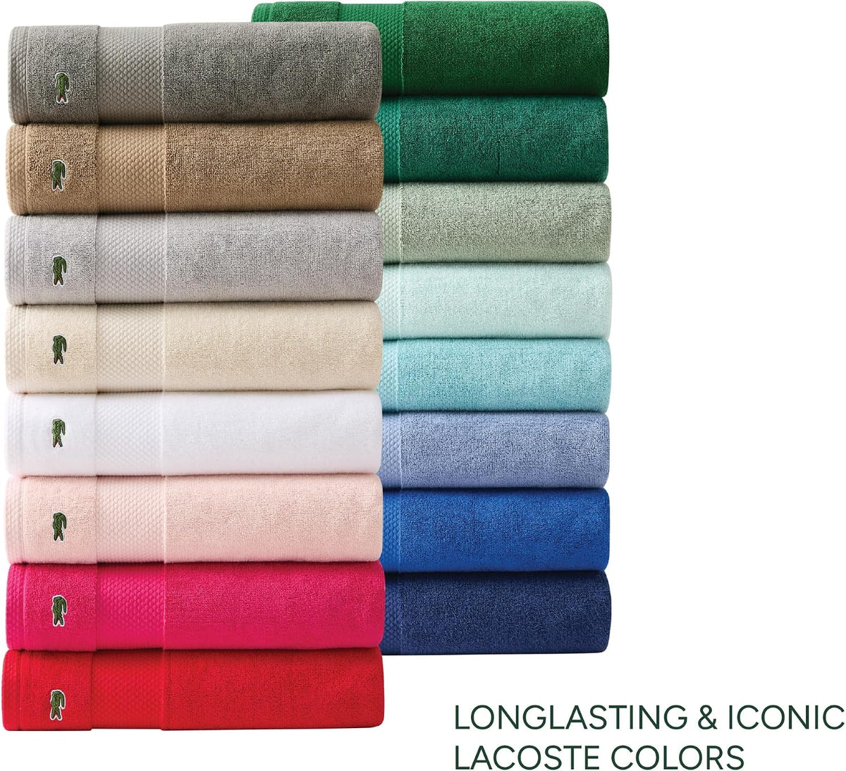 Lacoste Heritage 100% Supima Cotton Bath Towel 30" x 54", Aloe