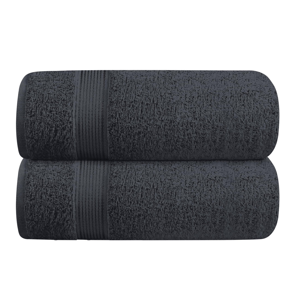 Belizzi Home Cotton 2 Pack Oversized Bath Towel Set 28x55 inches, Large Bath Towels, Ultra Absorbant Compact Quickdry & Lightweight Towel, Ideal for Gym Travel Camp Pool - Black