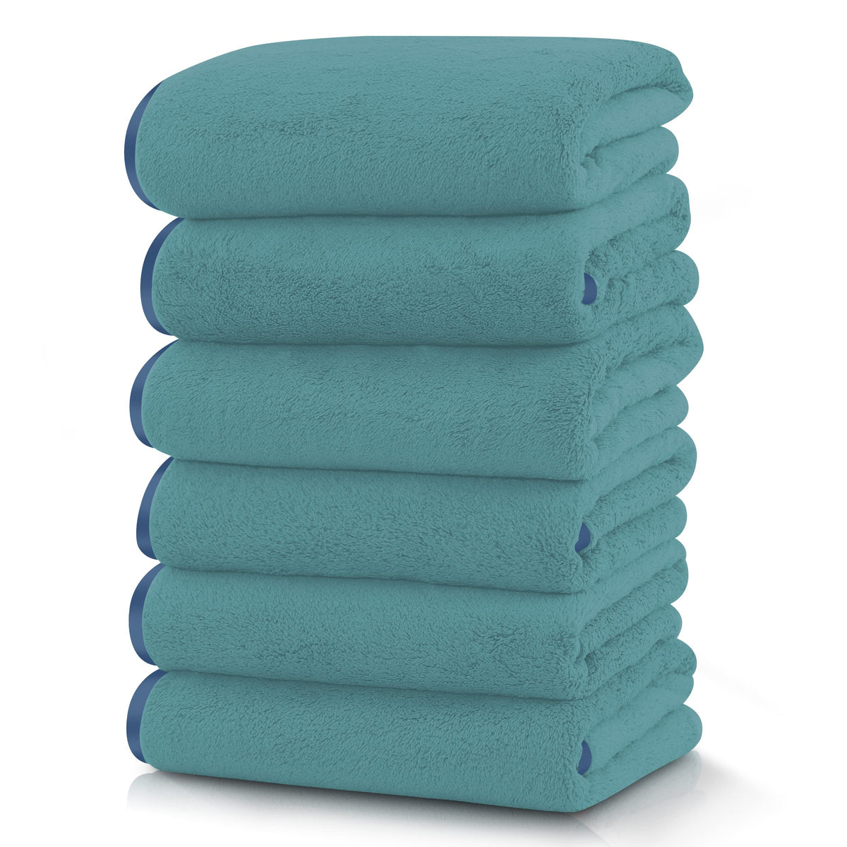 TENSTARS Luxury Silk Hemming Towel Set - Light Thin Quick Drying - 2 Bath Towels 2 Hand Towels 2 Washcloths - Ultra Soft Microfiber, for Bath Fitness, Sports, Yoga, Travel (Dark Grey 6 Pieces)