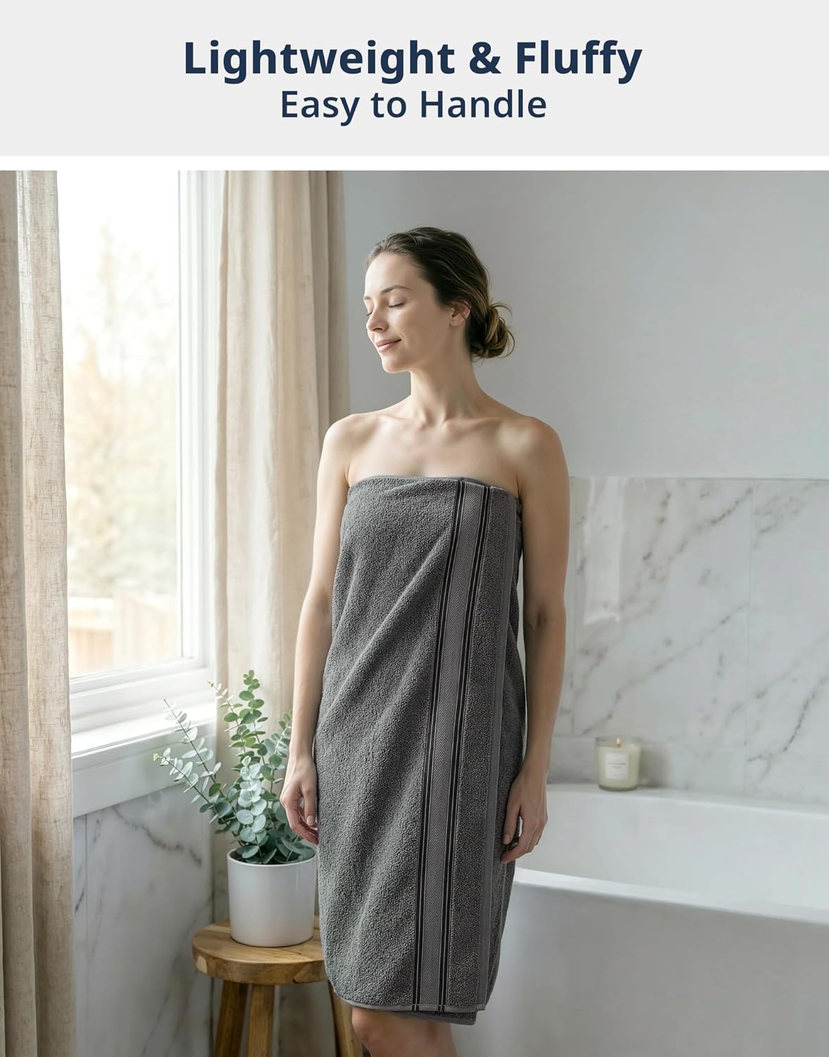 LANE LINEN Bath Towel Set 100% Cotton 18 Piece Soft Absorbent - Grey