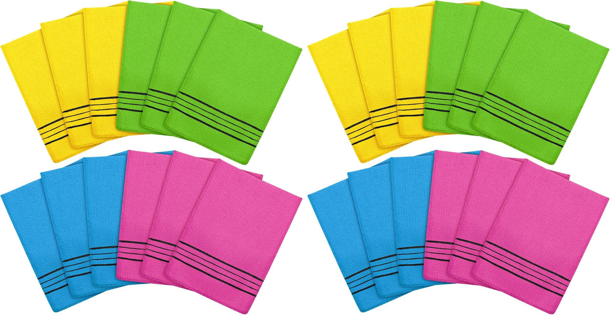 Tatuo 12 Pack Korean Exfoliating Mitts, Body Scrub, 9.5 x 5.7 in, 4 Colors
