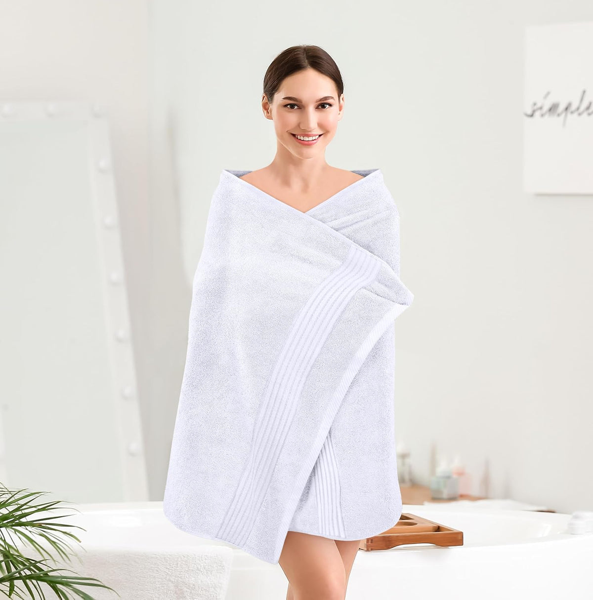 Utopia Towels Luxurious Bath Towels Set, 27x54 in, 4 Pack, Soft, White