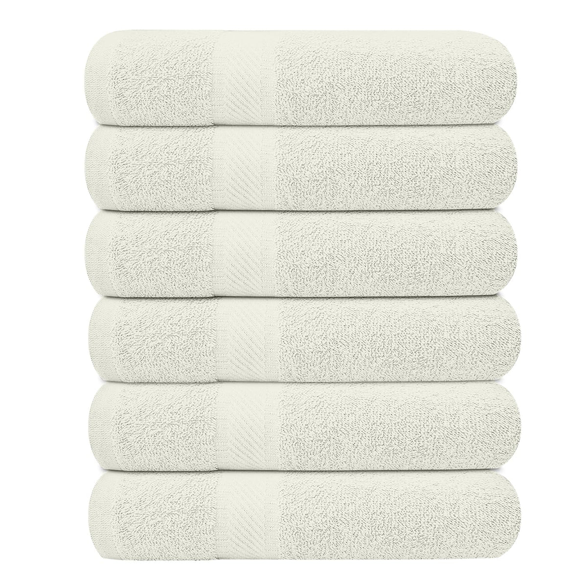 KAHAF COLLECTION 6 Pack Bath Towels Set (27 x 54 Inches) 100% Ring Spun Cotton, Lightweight, Quick Dry, Highly Absorbent Towels Multicolor, (27x54) Inches