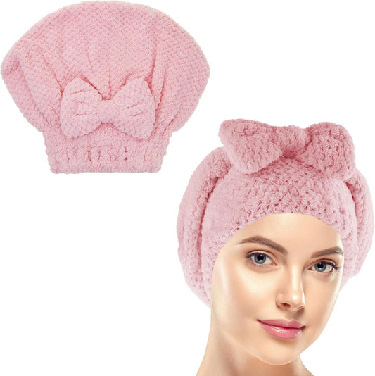 Quick Dry Hair Bonnet - Ultra Absorbent Microfiber Drying Cap for All Hair