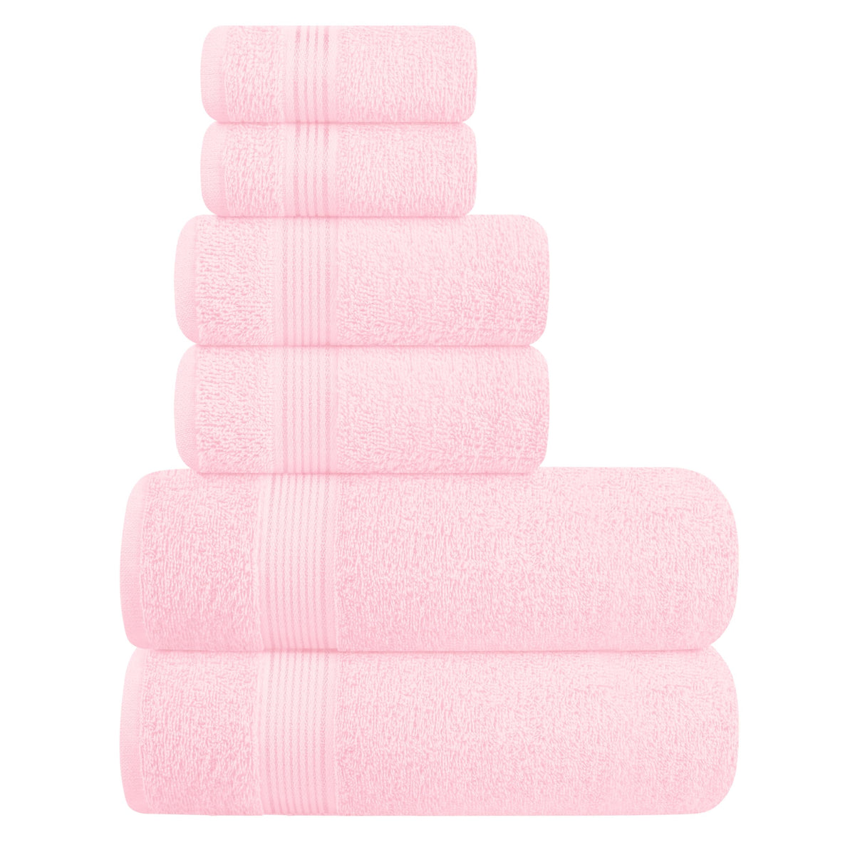 Belizzi Home Ultra Soft 6 Pack Cotton Towel Set, Contains 2 Bath Towels 28x55 inch, 2 Hand Towels 16x24 inch & 2 Wash Coths 12x12 inch, Ideal for Everyday use, Compact & Lightweight - Black