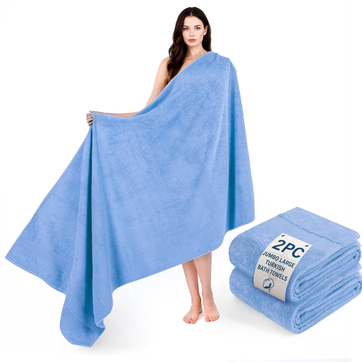 Cotton Paradise 100% Cotton Turkish Towel Set, Soft Absorbent Quick Dry, 6 Piece Towel Set, Beige