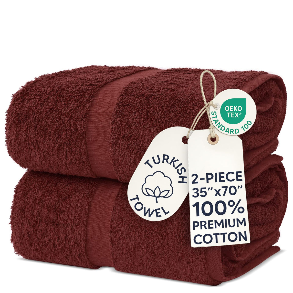 Chakir Turkish Linens 100% Cotton 4-Pack Bath Towels 27x54, Gray