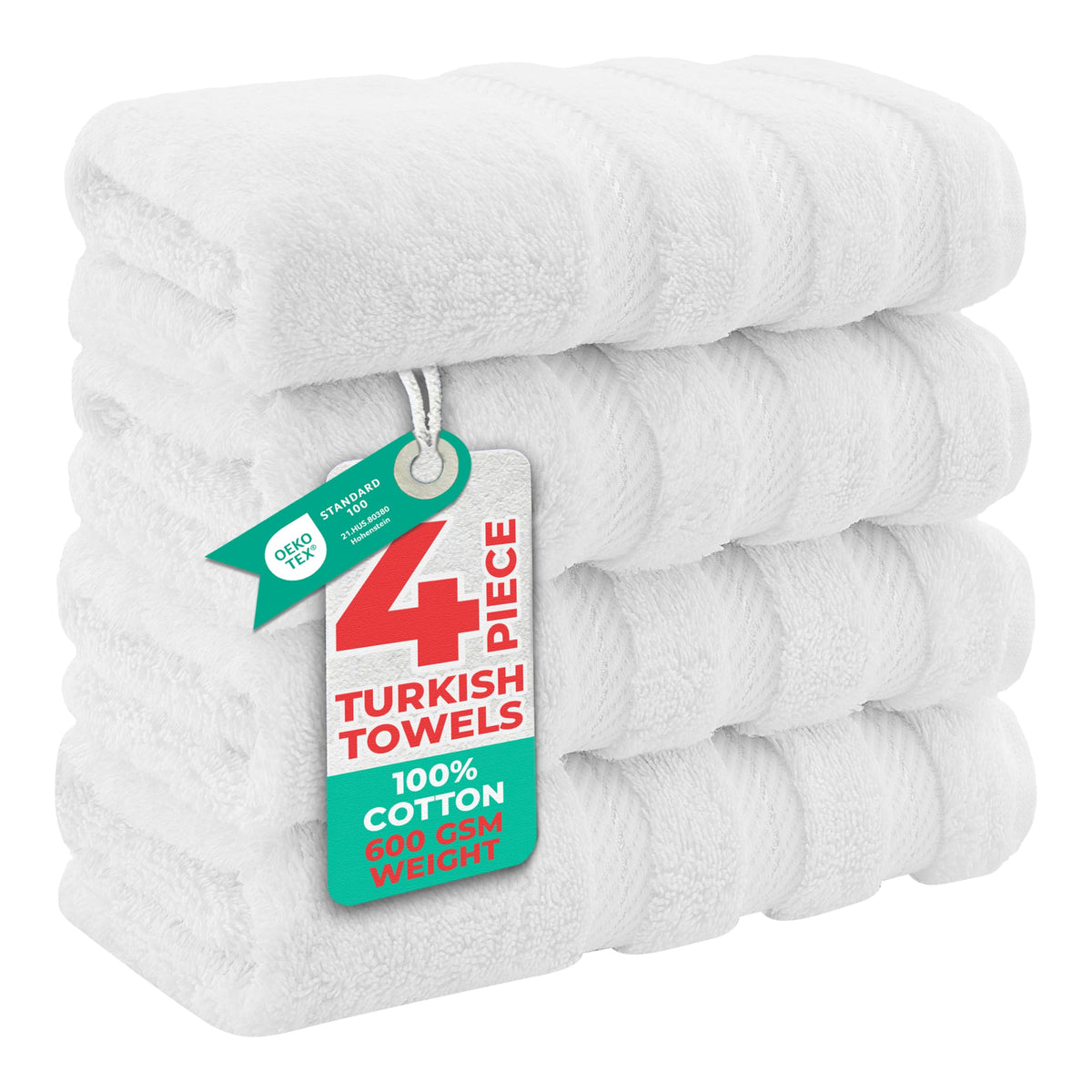 American Soft Linen 100% Cotton Luxury Turkish Towels, 4 PC Bath Towel Set