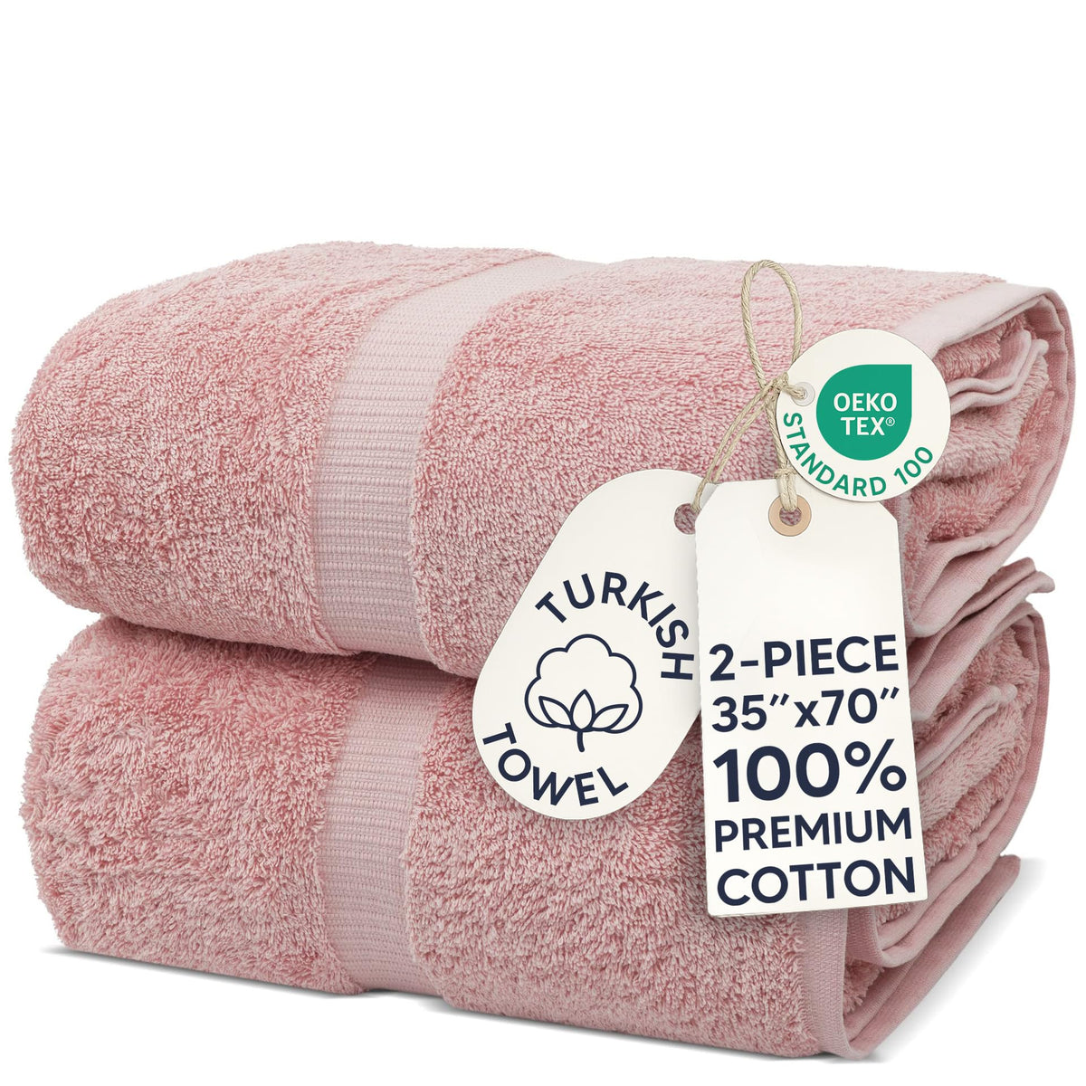 Chakir Turkish Linens 100% Cotton 4-Pack Bath Towels 27x54, Gray