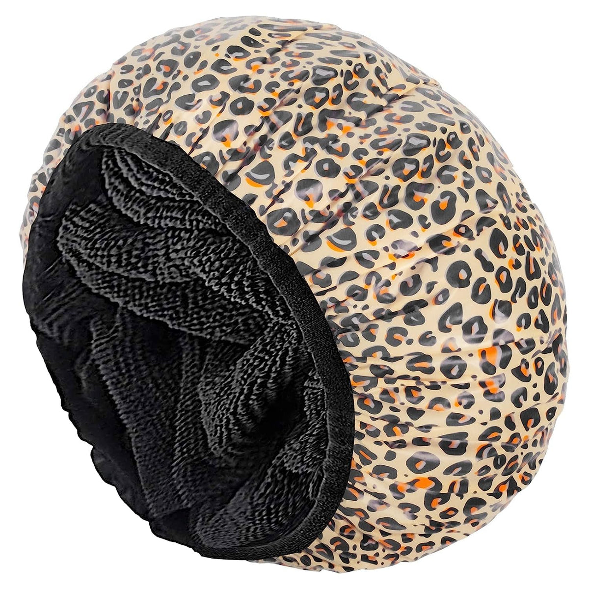 Auban Shower Cap, Shower Cap for Women Terry Cloth Lined EVA Exterior Reusable Double Layer Waterproof, Large Bath Hair Cap, Hotel Travel Essentials Accessories Cleaning Supplies(Pink)