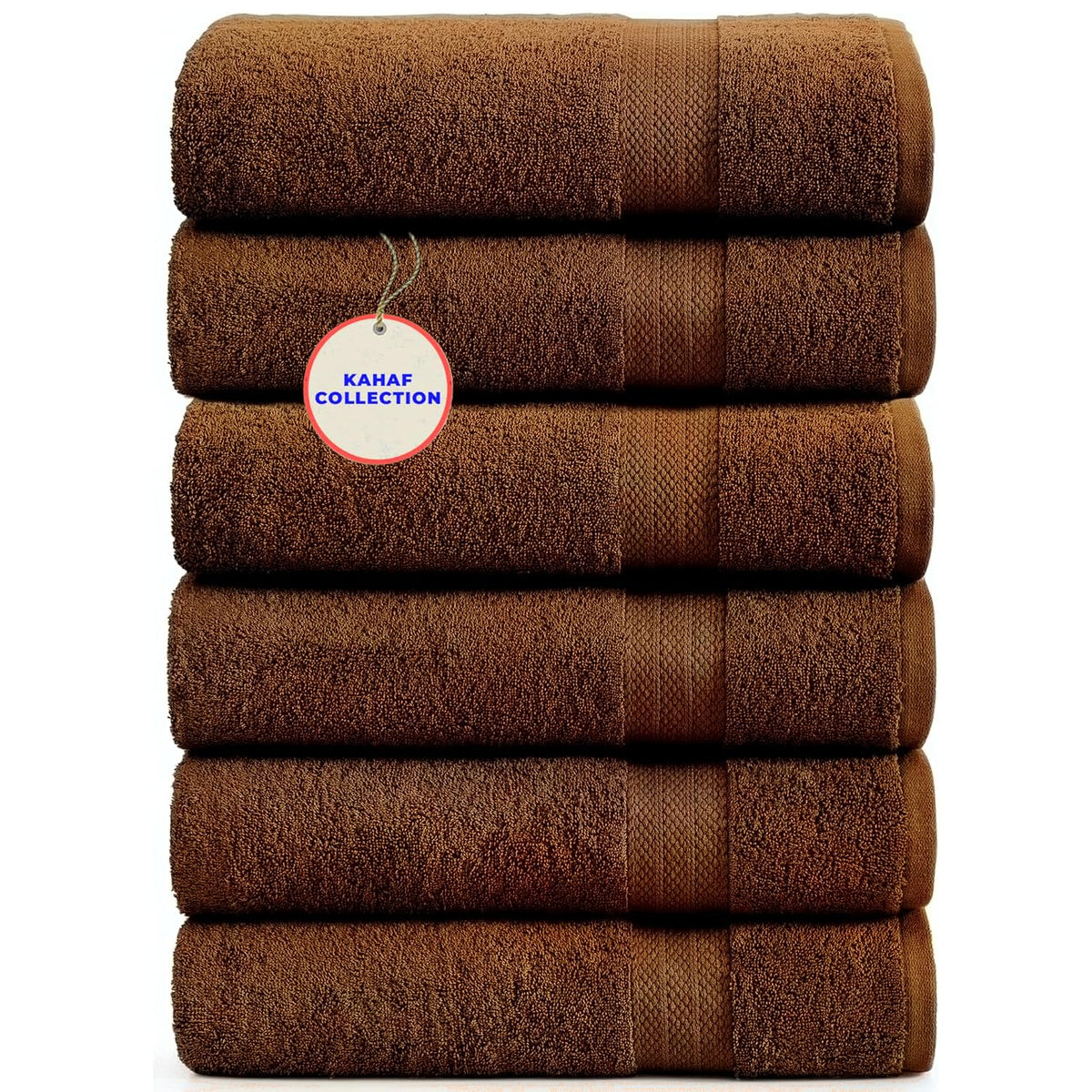 KAHAF COLLECTION 100% Cotton Bath Towels, 24x48 Pack of 6 Towels, Quick Dry, Highly Absorbent, Soft Feel Towel, Gym, Spa, Bathroom, Shower, Pool, Luxury Soft Towels (Grey, 24x48-6 Pack)