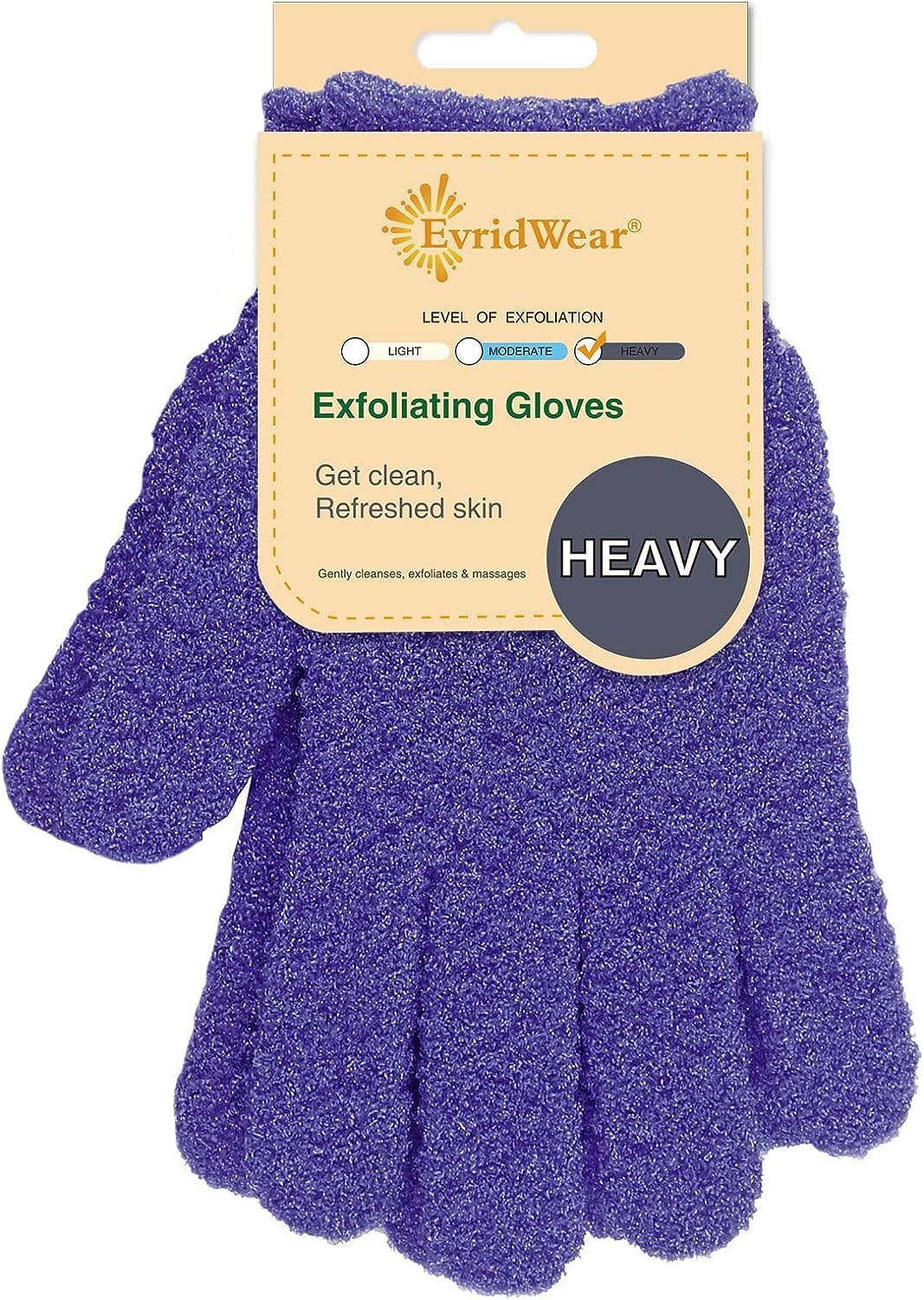 Evridwear Exfoliating Glove for Shower Bath, Body Wash Loofah Gloves Women