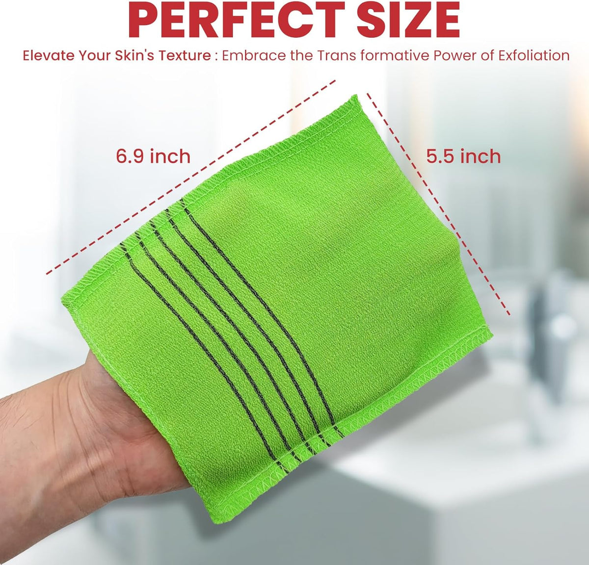 etreetowel Anti-Shrink Korean Asian Exfoliating Bath Washcloths Mitt Scrub for Body washcloth Glove Premium Viscose Rayon Onsen Towel Korea Made (6PACK)