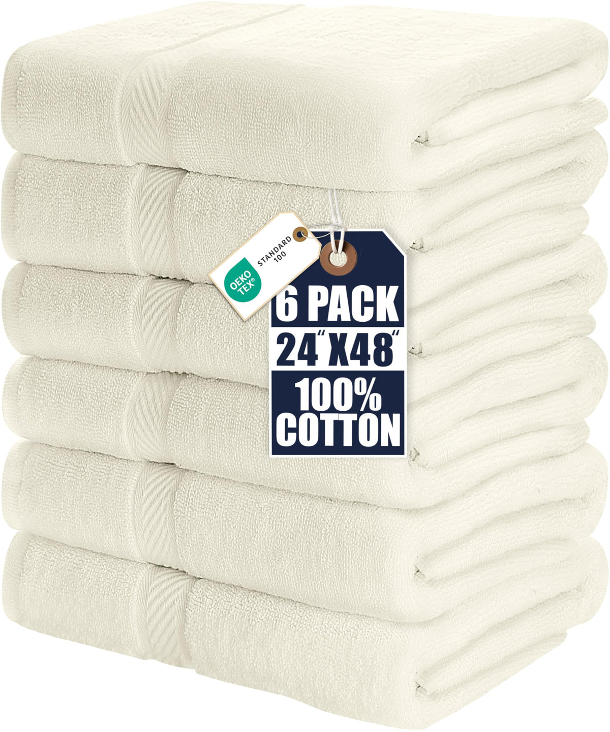 Utopia Towels 6 Pack Medium Bath Towels, 24x48 in, 500 GSM Cotton, Grey