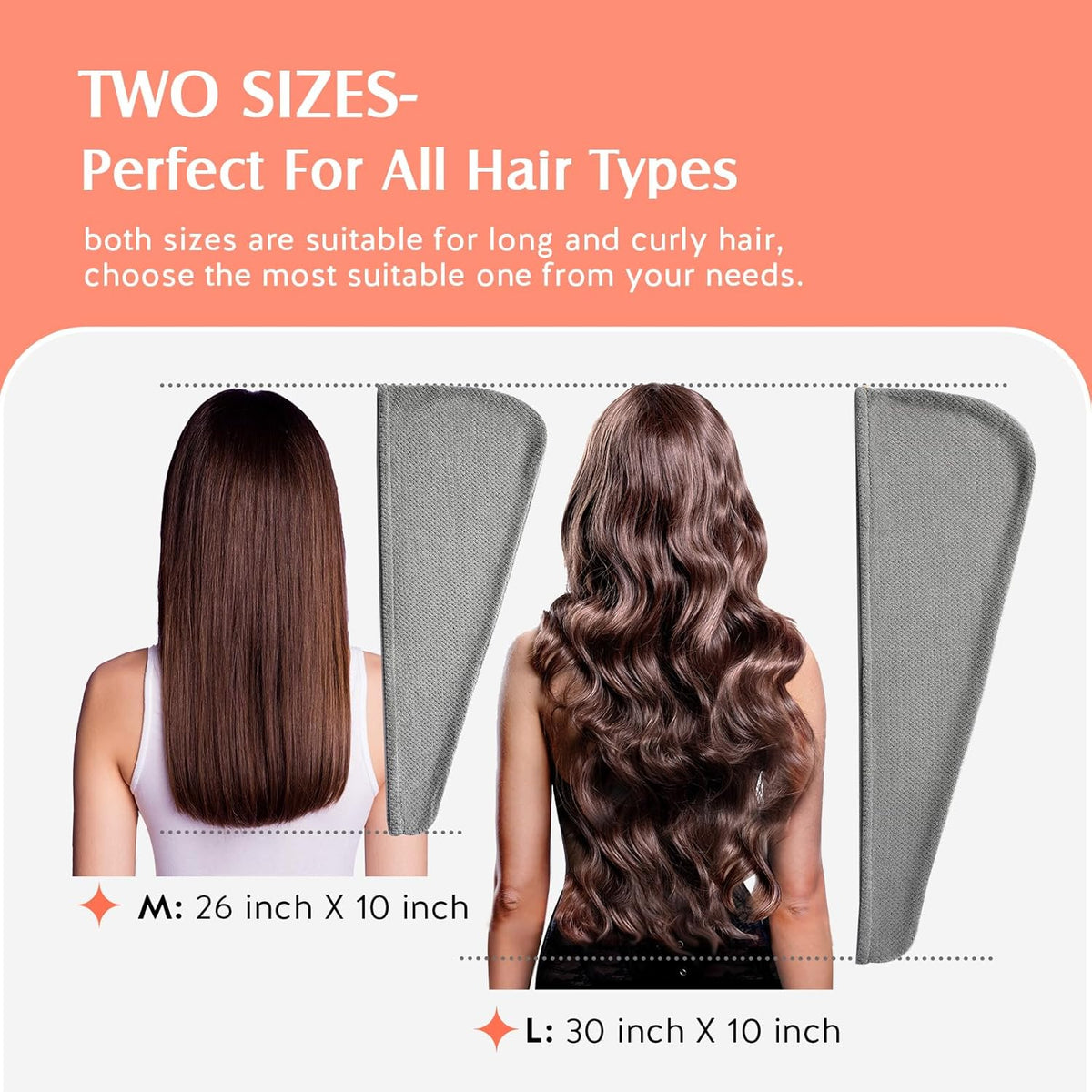 YFONG 2 Pack Microfiber Hair Towel Wrap for Women, Quick Dry Hair Turban