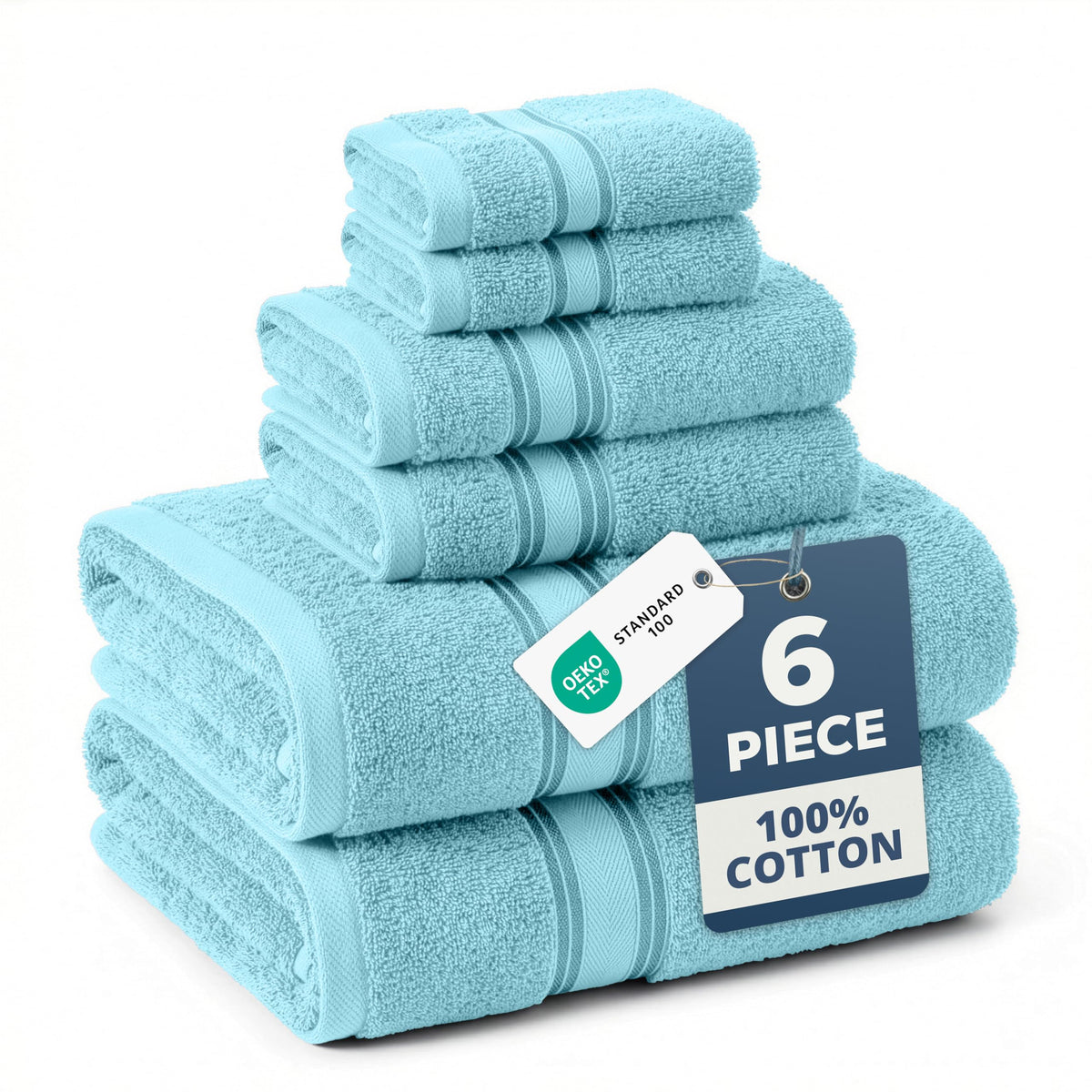 LANE LINEN Bath Towel Set 100% Cotton 18 Piece Soft Absorbent - Grey