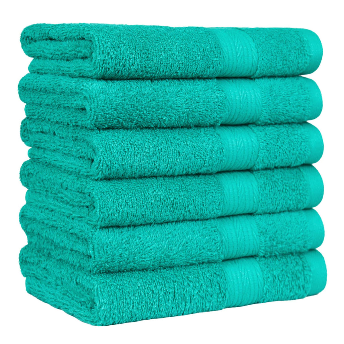 Amazon Basics 6-Piece Highly Absorbent Fade-Resistant Towel Set, 100% Cotton Towels for Bathroom, Soft, 2 Bath Towels, 2 Hand Towels, 2 Washcloths, Black