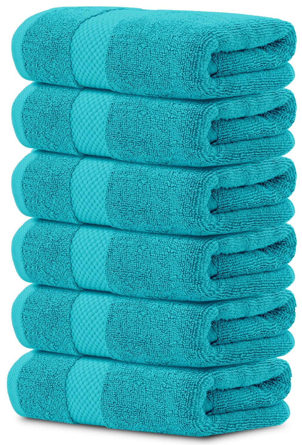 White Classic Luxury White Hand Towels - 100% Turkish Cotton, 16x30, 6 Pack