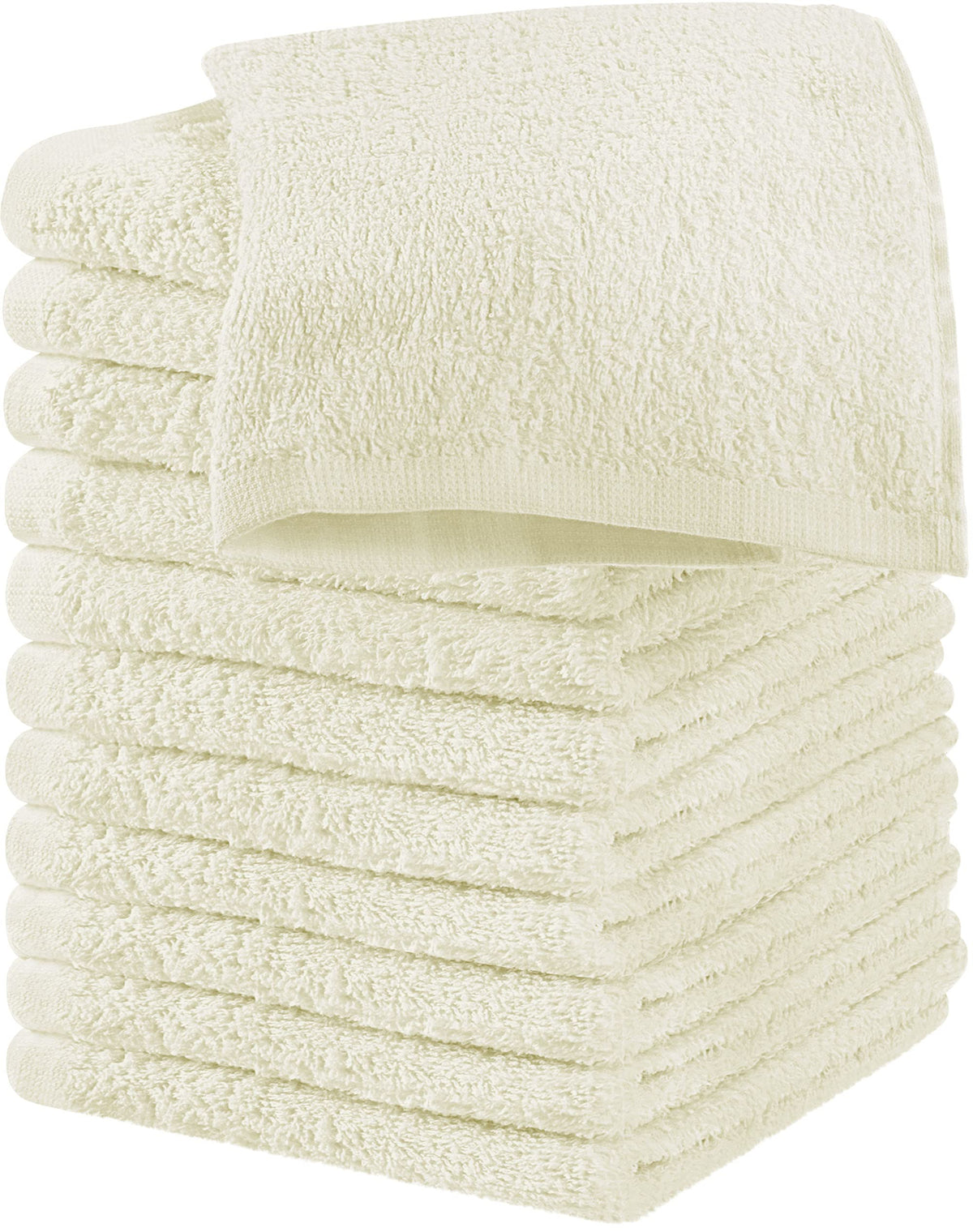 Utopia Towels 12 Pack Washcloths, 12x12 in, 100% Cotton, White