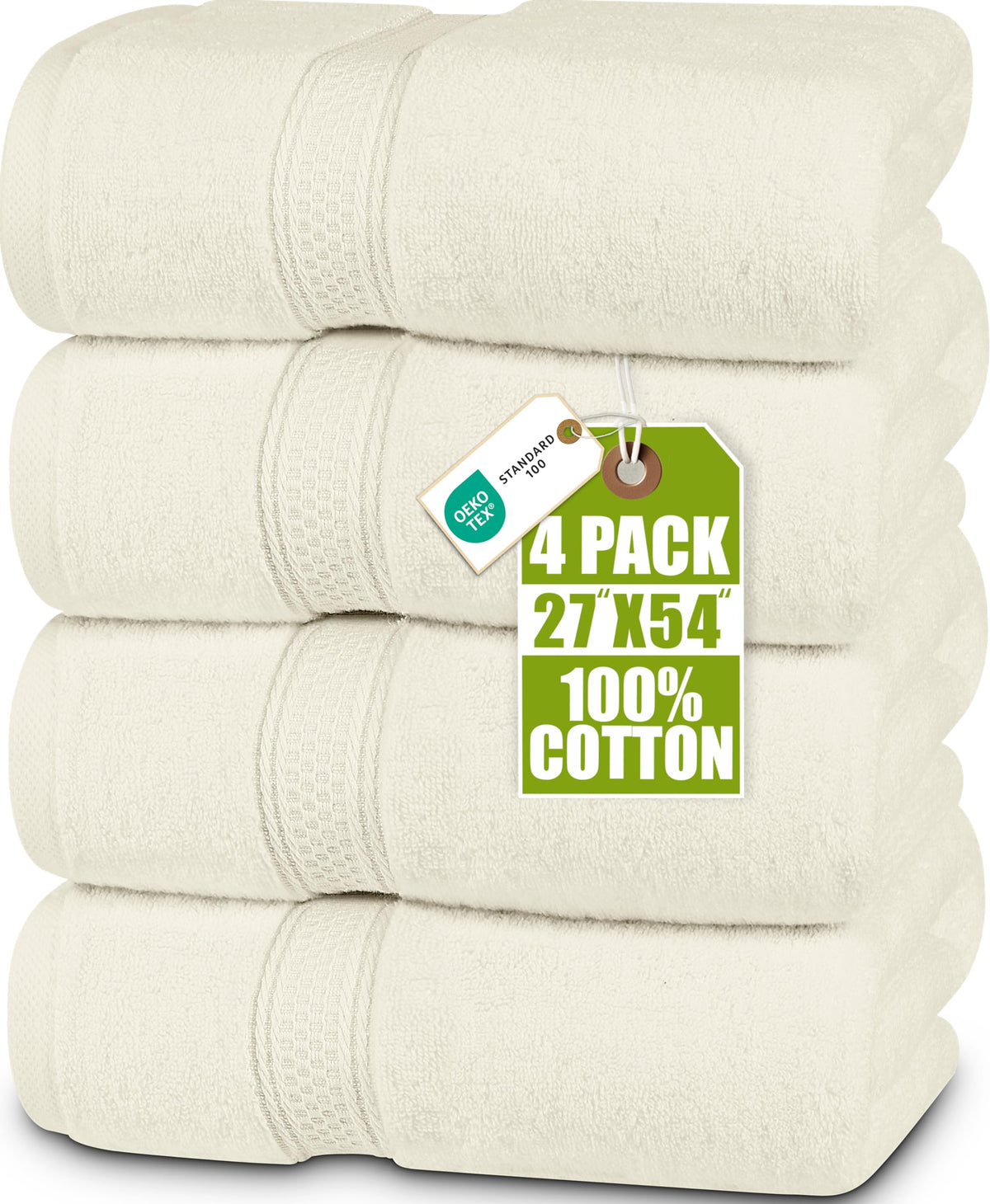 Utopia Towels 4 Pack Premium Bath Towels, 27x54 in, 600 GSM Cotton Black