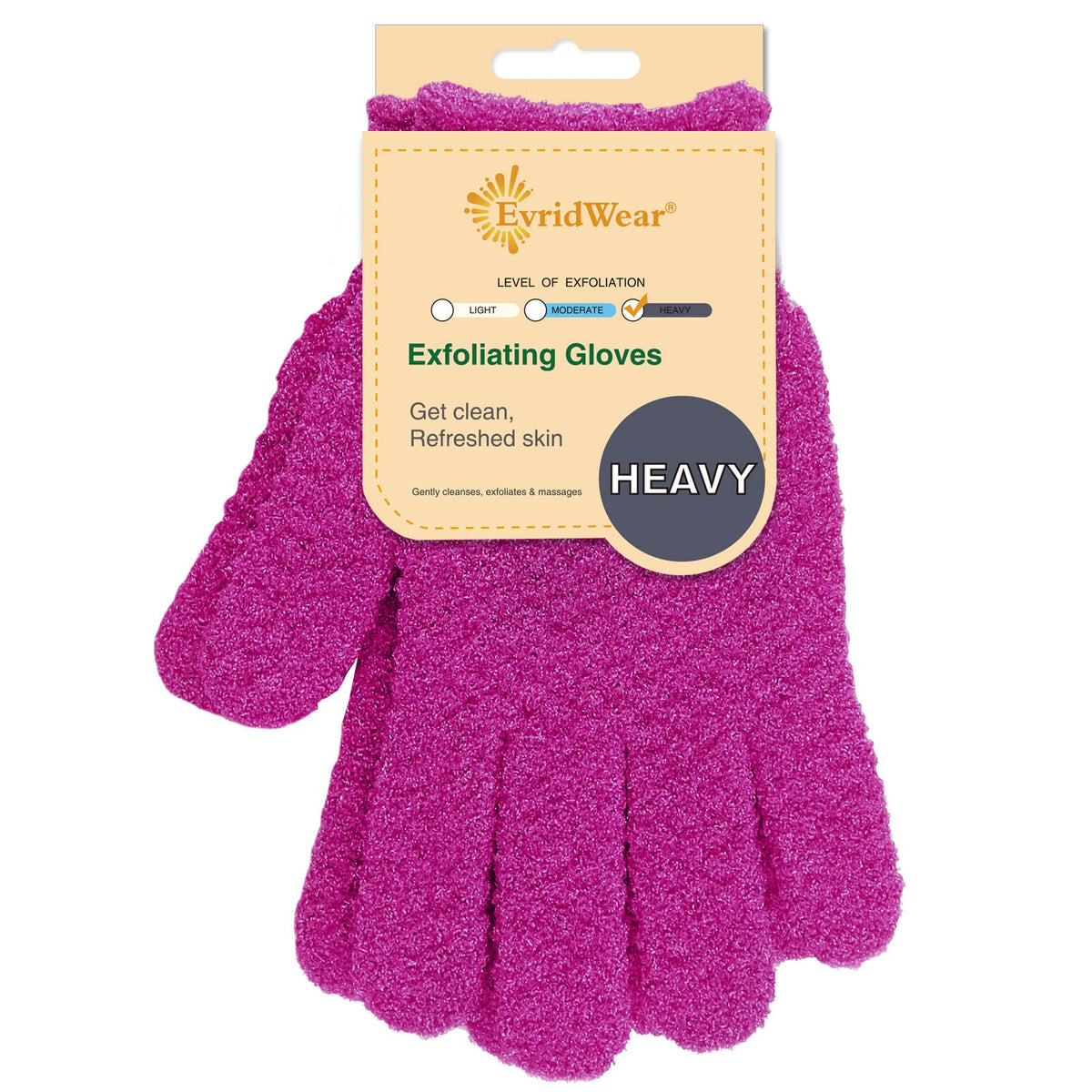 Evridwear Exfoliating Glove for Shower Bath, Body Wash Loofah Gloves Women