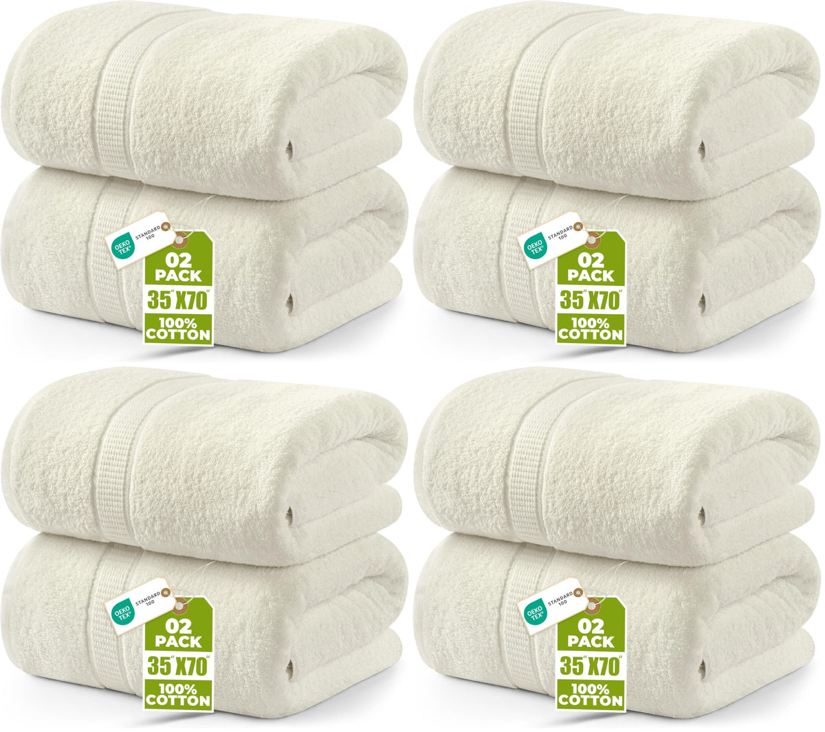 Utopia Towels Jumbo Bath Sheets, 2 Pack, 35x70 in, 600 GSM Cotton, Plum