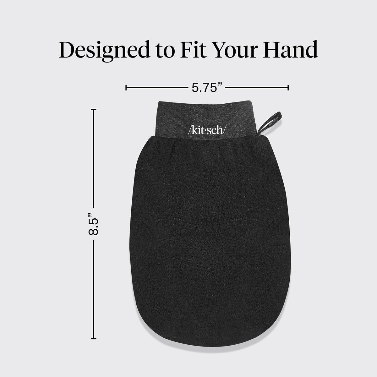 Kitsch Exfoliating Glove – Exfoliating Mitt - 2pc Black & Terracotta