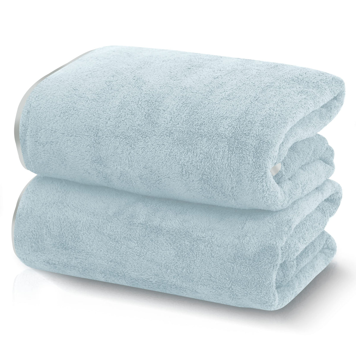 TENSTARS Luxury Silk Hemming Towel Set - Light Thin Quick Drying - 2 Bath Towels 2 Hand Towels 2 Washcloths - Ultra Soft Microfiber, for Bath Fitness, Sports, Yoga, Travel (Dark Grey 6 Pieces)
